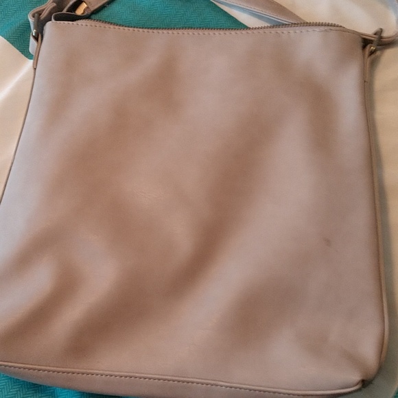 Boho stitched light grey cross body bag - Picture 3 of 5